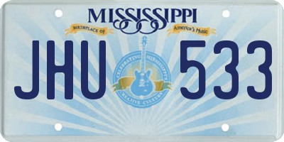 MS license plate JHU533