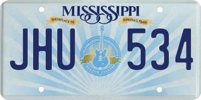 MS license plate JHU534