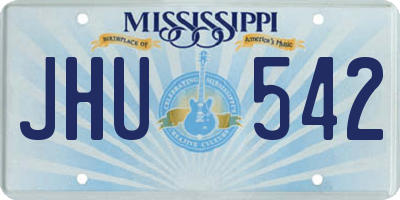 MS license plate JHU542