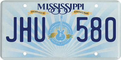 MS license plate JHU580