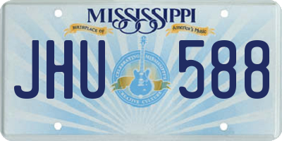 MS license plate JHU588