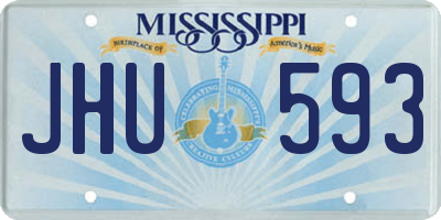 MS license plate JHU593
