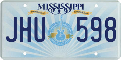 MS license plate JHU598