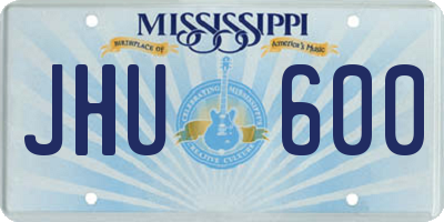 MS license plate JHU600