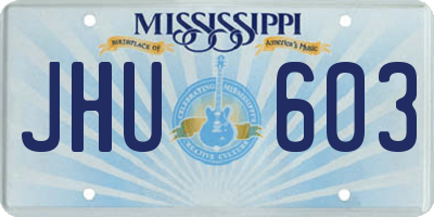 MS license plate JHU603