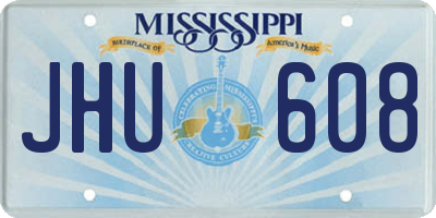 MS license plate JHU608