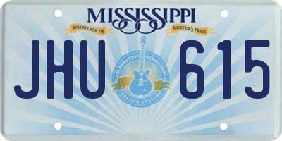 MS license plate JHU615