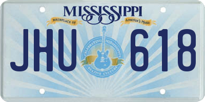 MS license plate JHU618