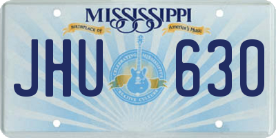 MS license plate JHU630