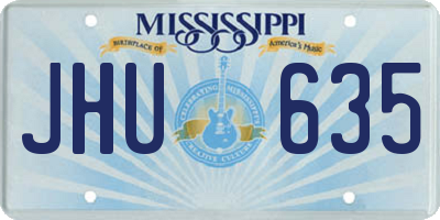 MS license plate JHU635