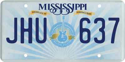 MS license plate JHU637