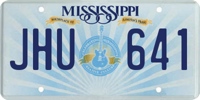 MS license plate JHU641
