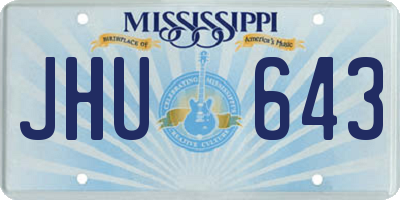 MS license plate JHU643