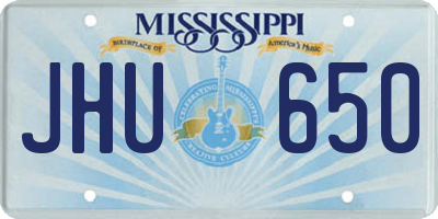 MS license plate JHU650