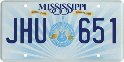 MS license plate JHU651