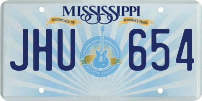 MS license plate JHU654
