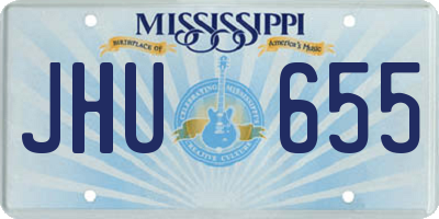 MS license plate JHU655