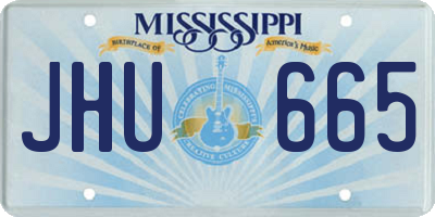 MS license plate JHU665