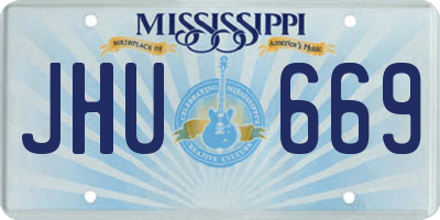 MS license plate JHU669