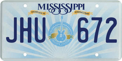 MS license plate JHU672