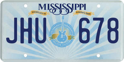 MS license plate JHU678