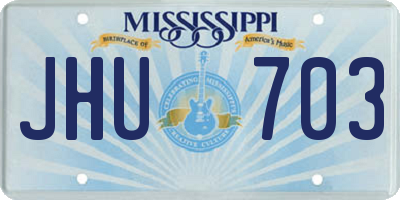 MS license plate JHU703