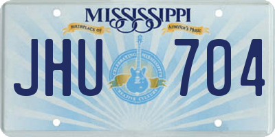 MS license plate JHU704