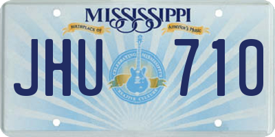 MS license plate JHU710