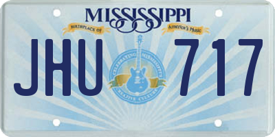 MS license plate JHU717