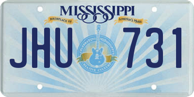 MS license plate JHU731