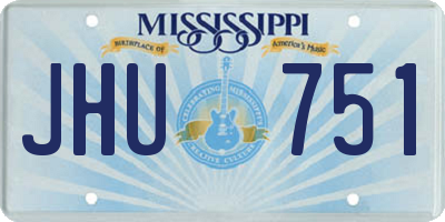 MS license plate JHU751