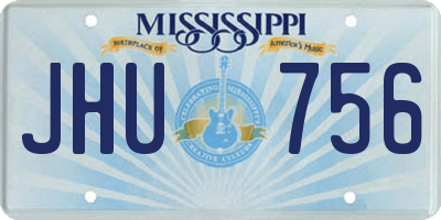 MS license plate JHU756