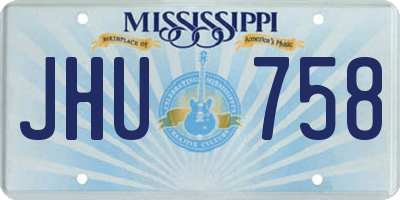 MS license plate JHU758