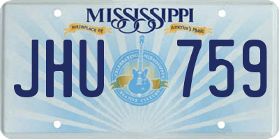 MS license plate JHU759