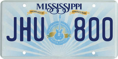 MS license plate JHU800