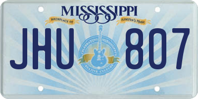 MS license plate JHU807