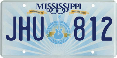 MS license plate JHU812
