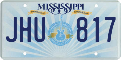 MS license plate JHU817