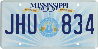MS license plate JHU834