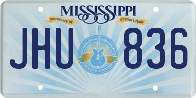 MS license plate JHU836