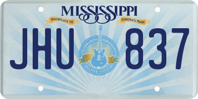 MS license plate JHU837