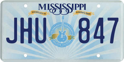 MS license plate JHU847
