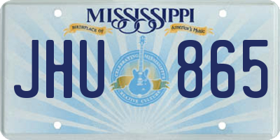 MS license plate JHU865