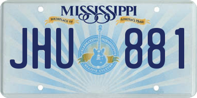 MS license plate JHU881