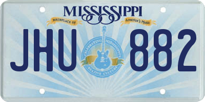 MS license plate JHU882