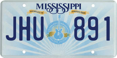 MS license plate JHU891