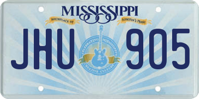 MS license plate JHU905