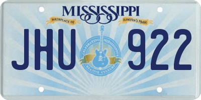 MS license plate JHU922