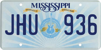 MS license plate JHU936