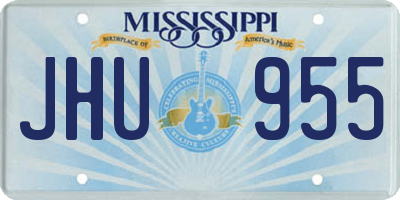 MS license plate JHU955